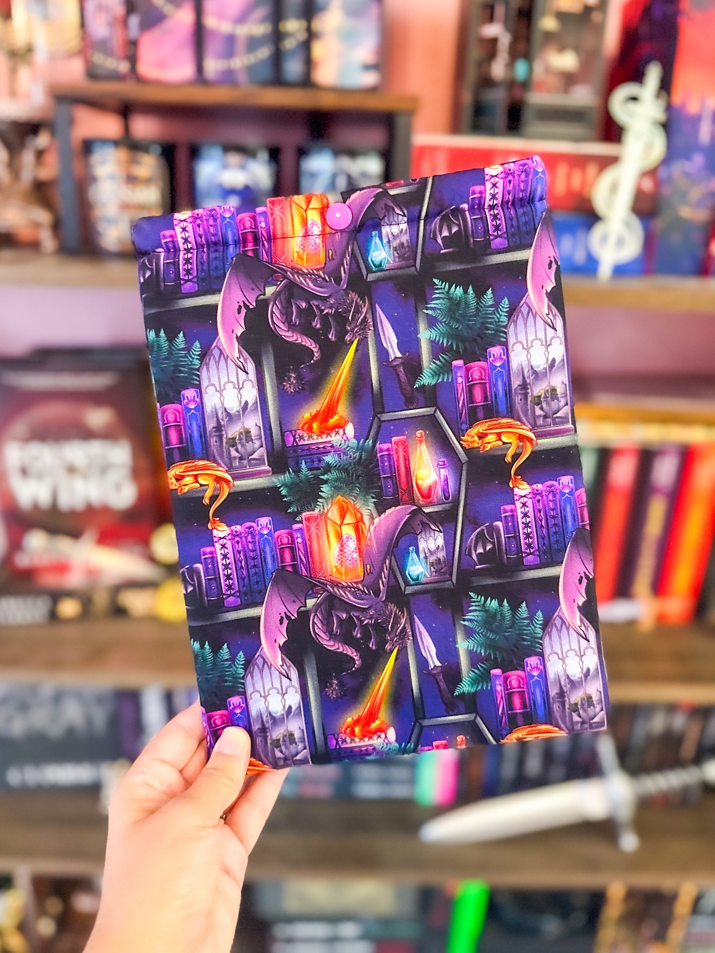 Dragon Bookshelves Paperback Book Sleeve