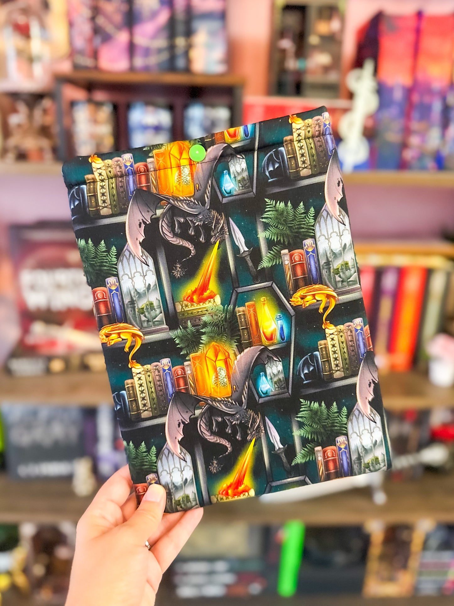 Dragon Bookshelves Paperback Book Sleeve