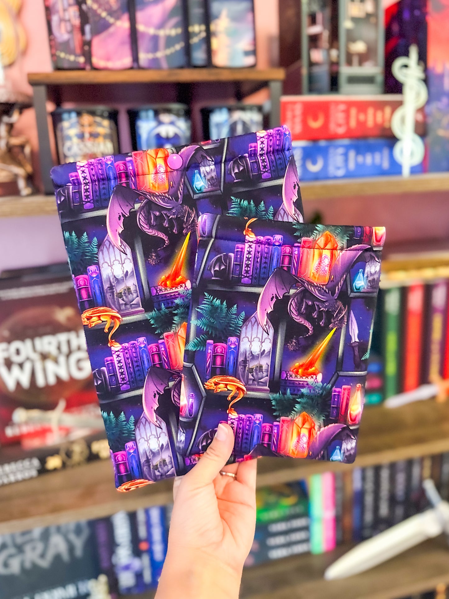 Dragon Bookshelves Paperback Book Sleeve
