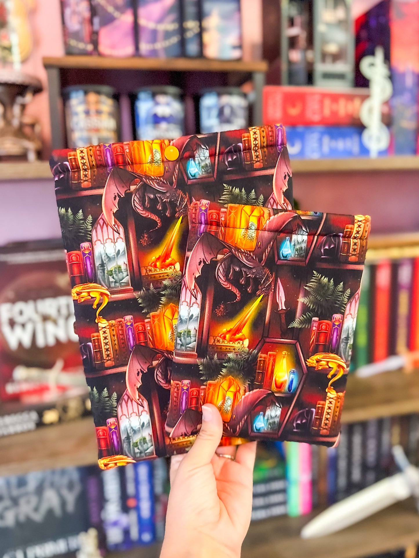 Dragon Bookshelves Paperback Book Sleeve