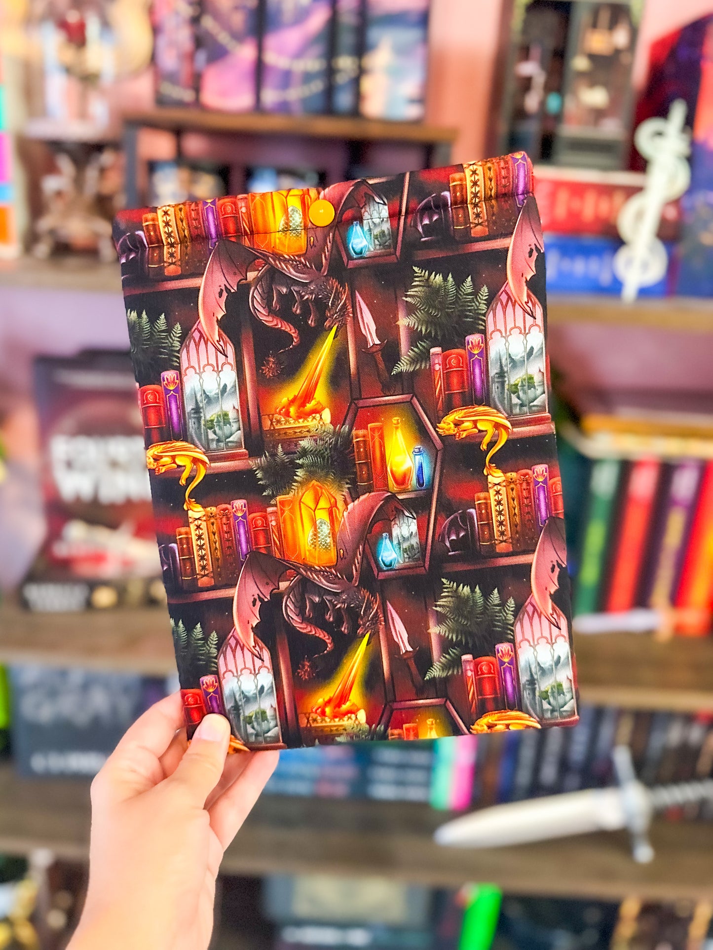 Dragon Bookshelves Paperback Book Sleeve