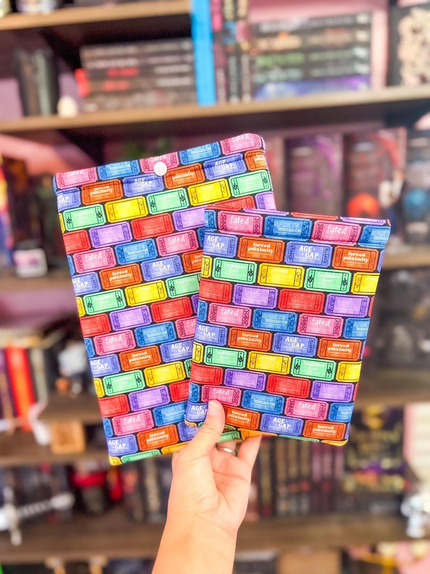 Romance Trope Tickets Padded Book Sleeve