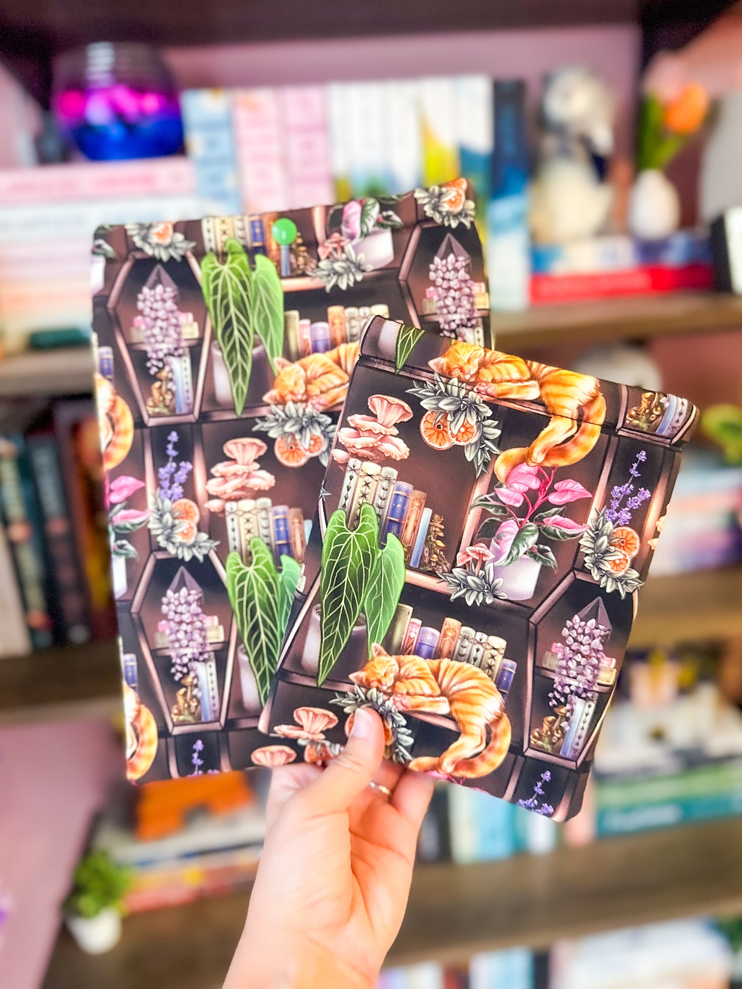 Comfy Cats Bookshelves Paperback Book Sleeve