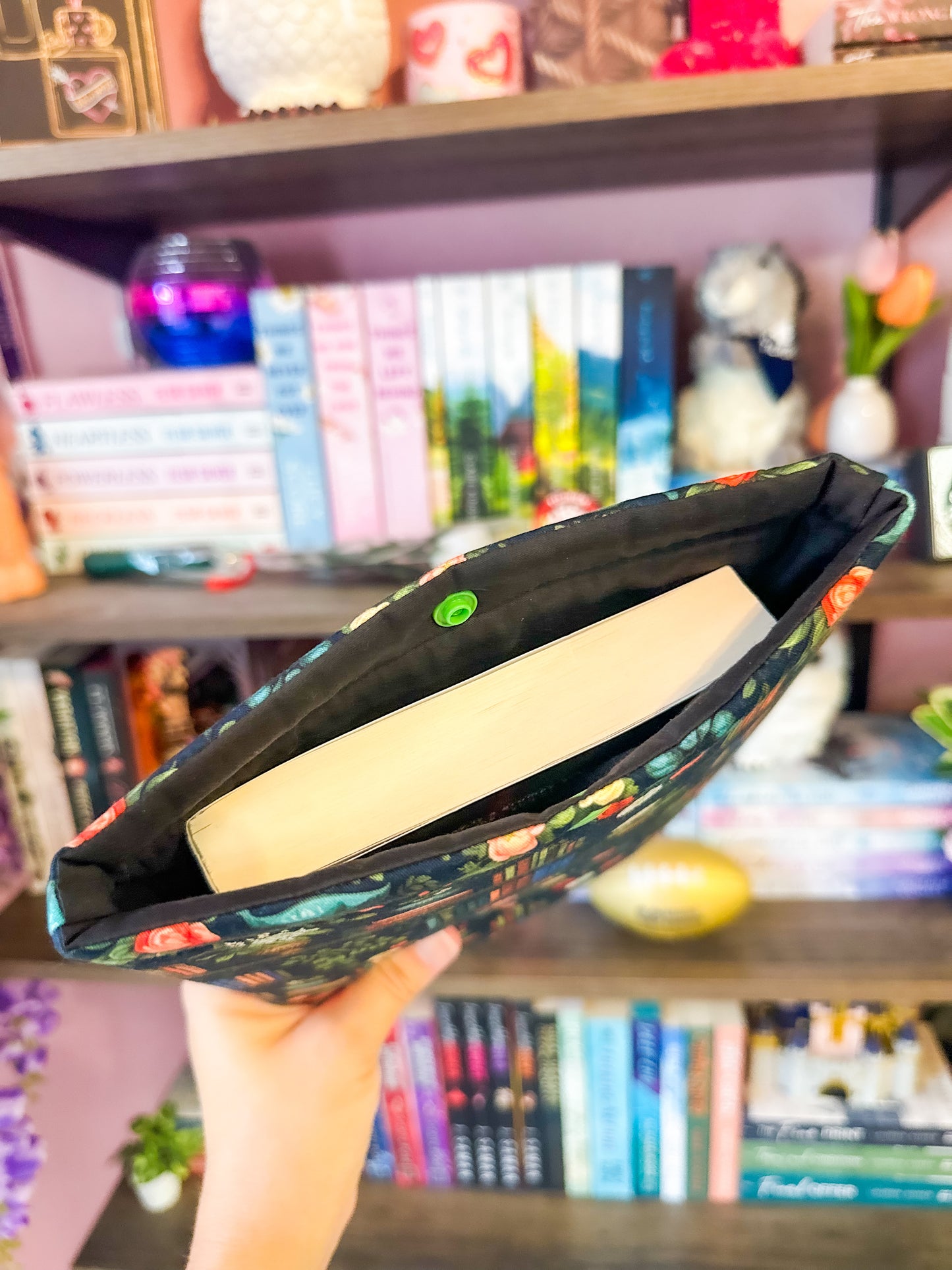 Floral Bookshelves Paperback Book Sleeve