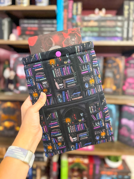 Dark Romance Bookshelves Paperback Book Sleeve
