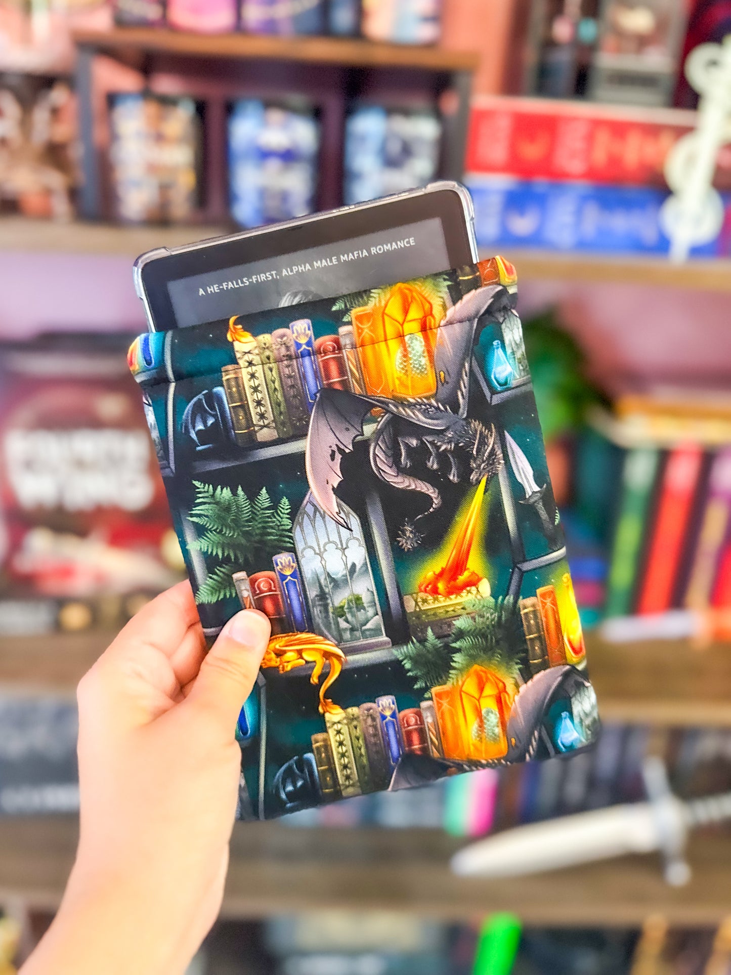 Dragon Bookshelves Kindle Sleeve