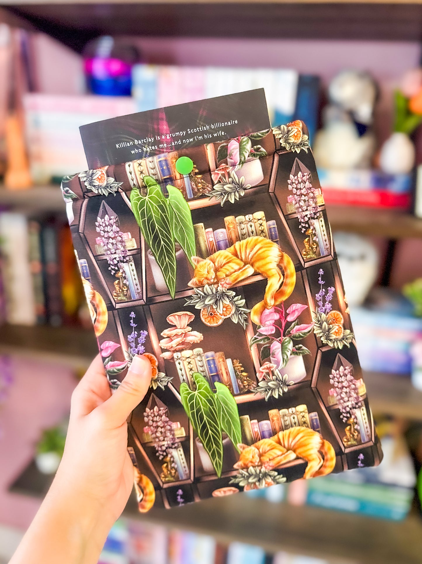 Comfy Cats Bookshelves Paperback Book Sleeve