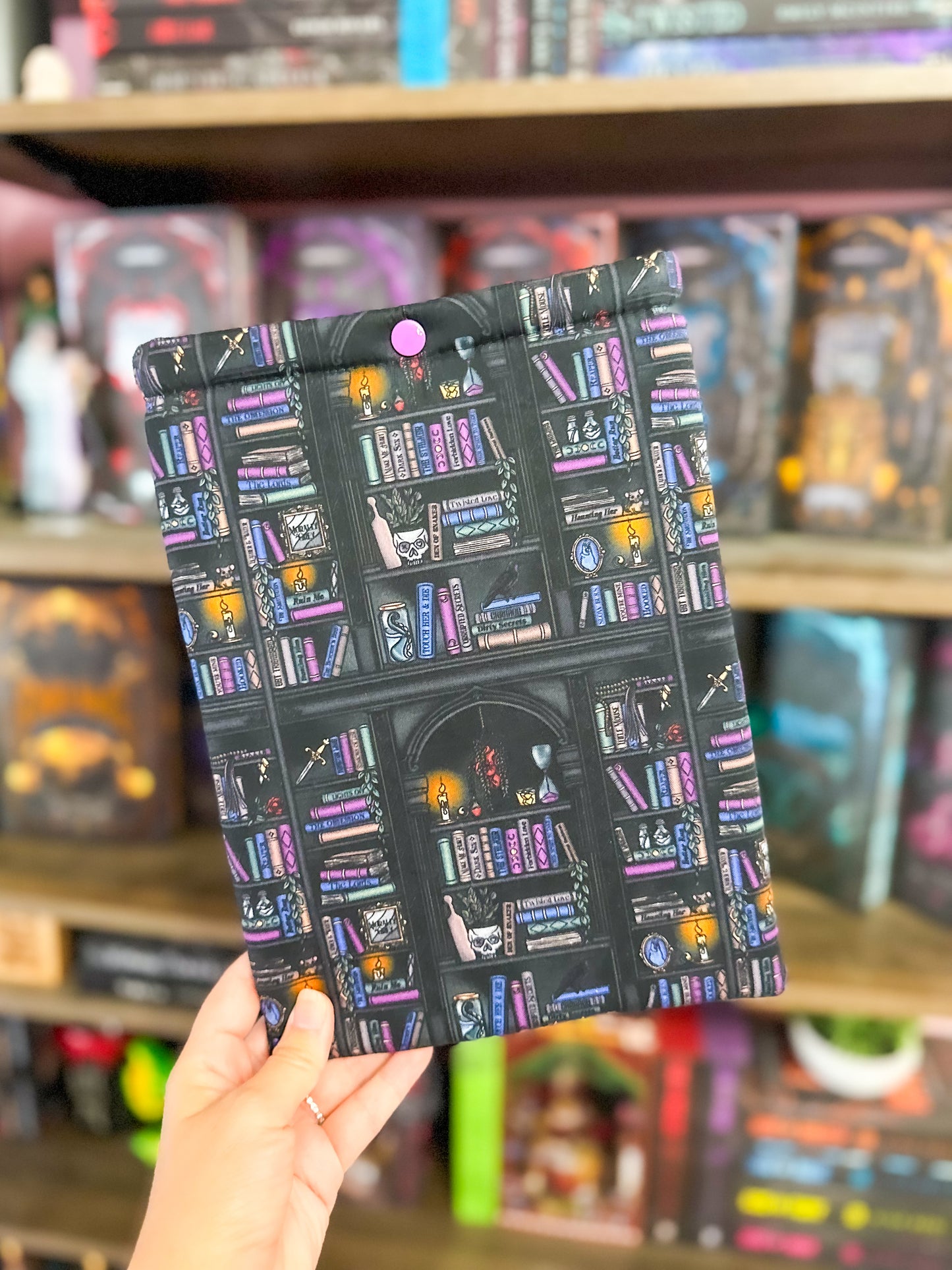 Dark Romance Bookshelves Paperback Book Sleeve