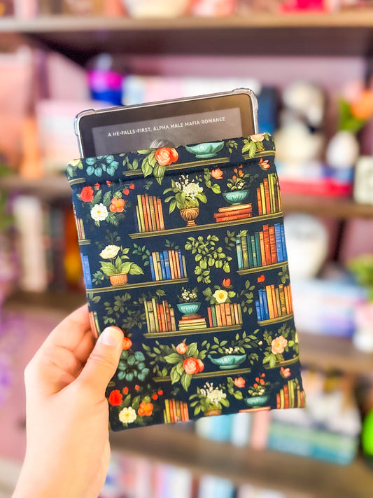 Floral Bookshelves Kindle Sleeve