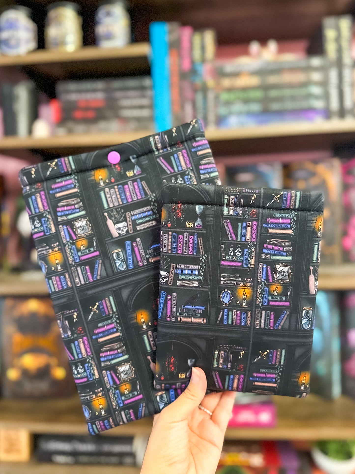 Dark Romance Bookshelves Paperback Book Sleeve