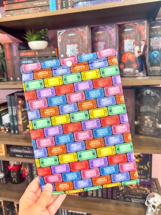 Romance Trope Tickets Padded Book Sleeve